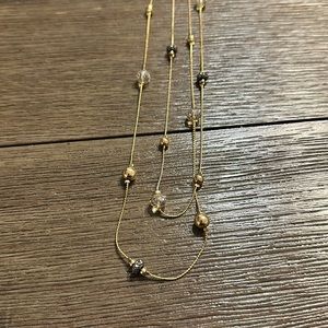 Double chained long necklace